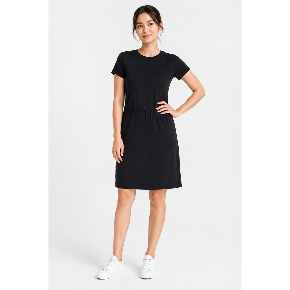 James Perse Standard Black Cotton Modal T-Shirt Dress Size 2 Medium WSVH6467CU